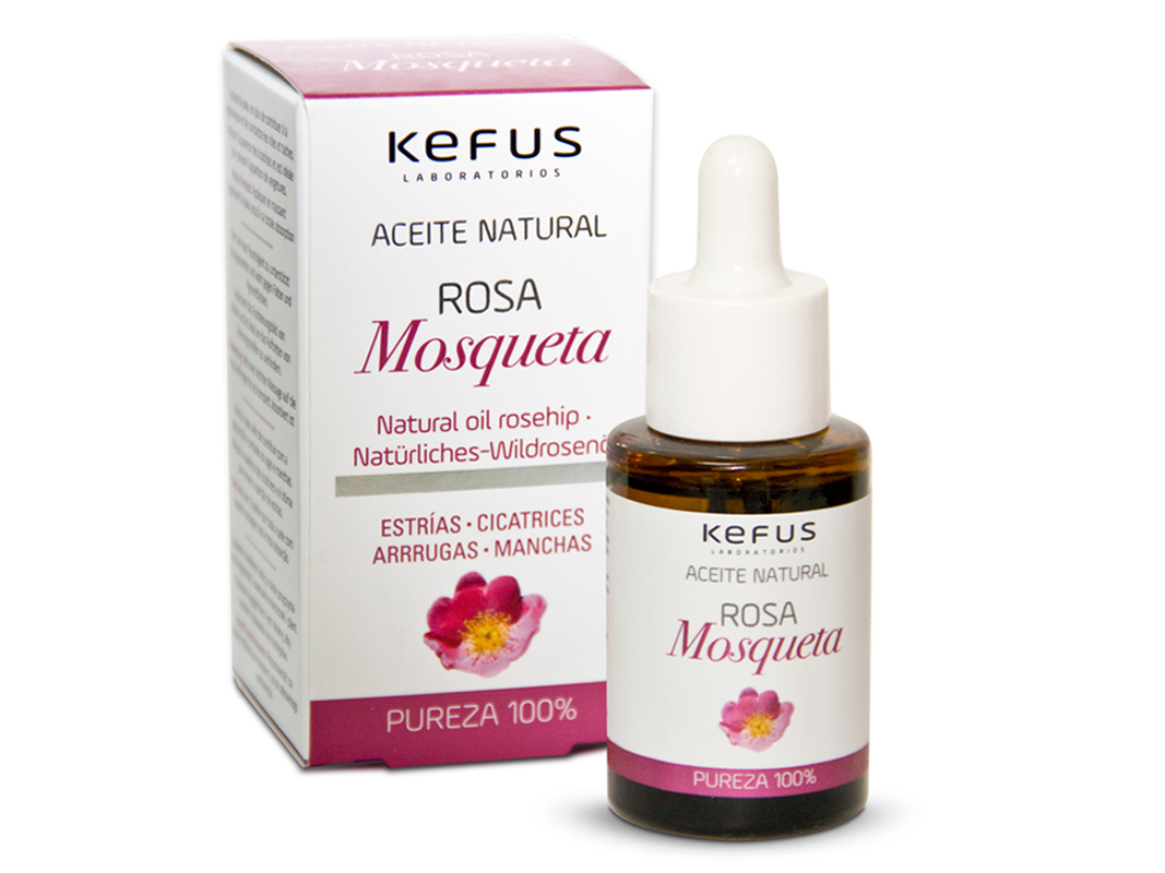 Aceite de Rosa Mosqueta natural Kefus 30 ml. con caja.