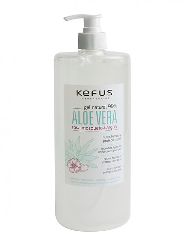 Gel de Aloe Vera Natural Rosa Mosqueta y Argán Kefus 1000 ml 