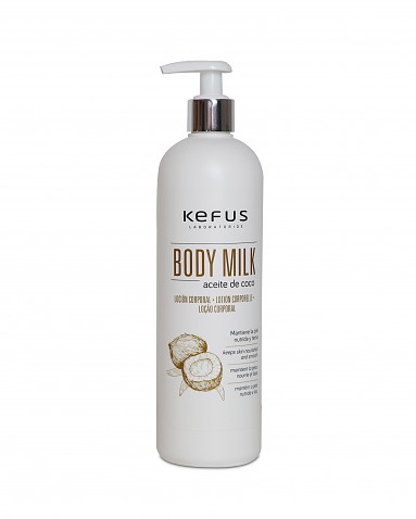 Loción Corporal Body Milk Aceite de Coco Kefus 500 ml.