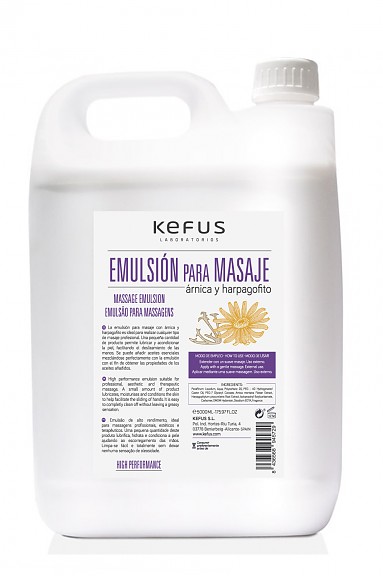 Emulsión para Masaje  Profesional Árnica y Harpagofito Kefus 5000 ml