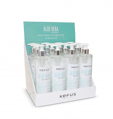 Gel de Aloe Vera Natural Kefus 500 ml. Expositor 12 unid