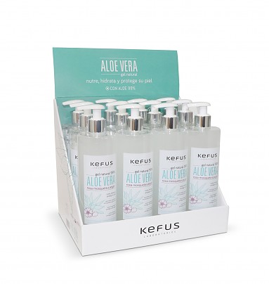 Gel de Aloe Vera Natural Rosa Mosqueta y Argán Kefus 500 ml. Expositor 12 u