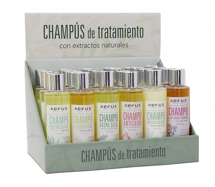 Champú Combinados Kefus 200 ml. Expositor 24 uds.