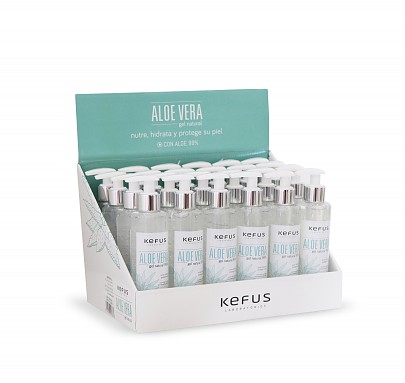 Gel de Aloe Vera Natural Kefus 200 ml. Expositor 24 unid
