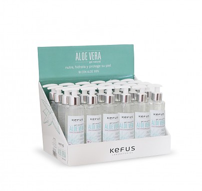 Gel de Aloe Vera Natural Rosa Mosqueta y Argán Kefus 200 ml Expositor 24 u