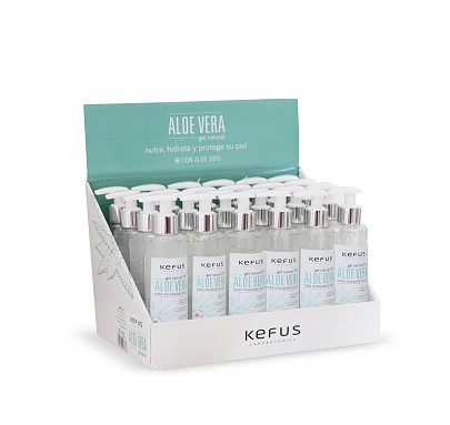 Gel de Aloe Vera Rosa Mosqueta Kefus 200 ml. Expositor 24 unid