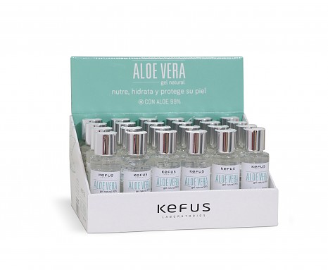 Gel de Aloe Vera Natural Kefus 100 ml. Expositor 24 u