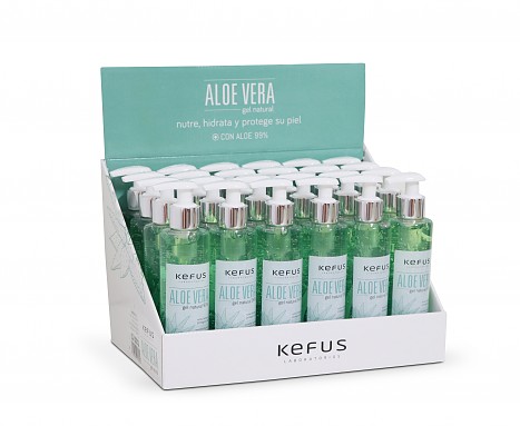 Gel de Aloe Vera Natural Verde Kefus 200 ml Expositor 24 u