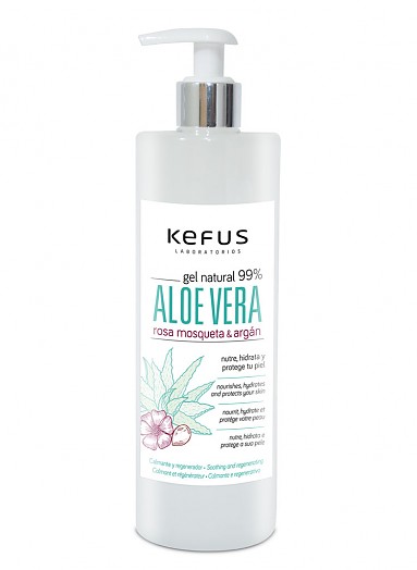 Gel de Aloe Vera Natural Rosa Mosqueta y Argán Kefus 500 ml