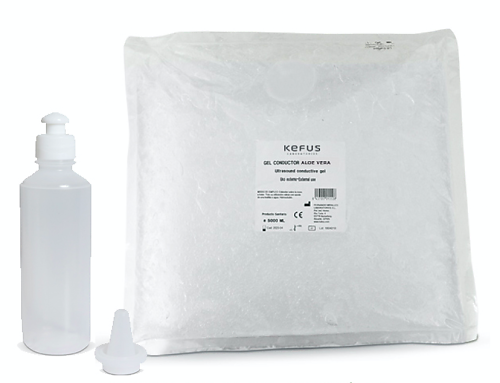 Gel Conductor Ultrasonidos Aloe Vera Kefus 5000 ml Bolsa + Botella y Cánula