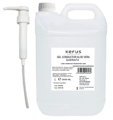 Gel Conductor Ultrasonidos Aloe Vera Kefus 5000 ml Garrafa rígida + Bomba