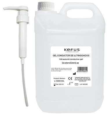 Gel conductor Ultrasonidos Kefus 5000 ml garrafa rígida + bomba