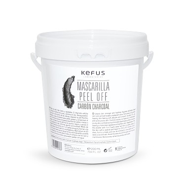 Mascarilla peel off Alginato Carbon Charcoal Kefus 200 g