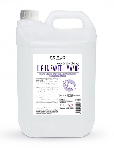 Solución Alcoholica Higienizante de manos para spray Kefus 5000 ml