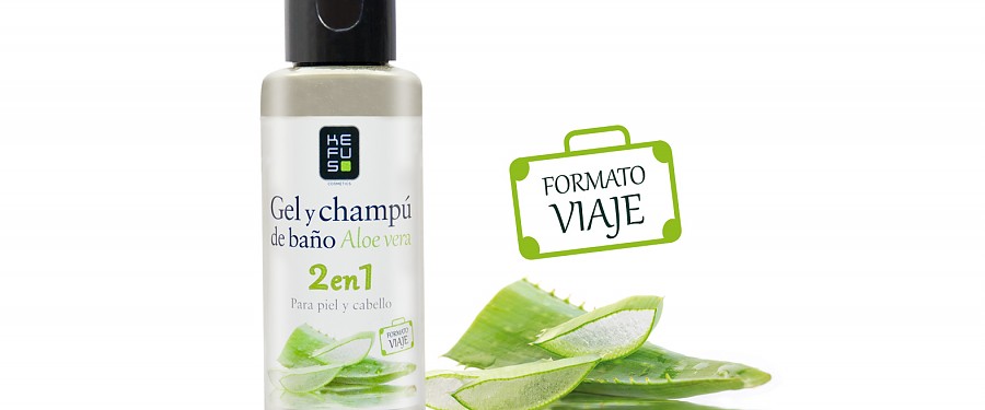 Gel y champú de baño aloe vera formato viaje