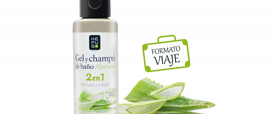 Gel y champú de baño aloe vera formato viaje