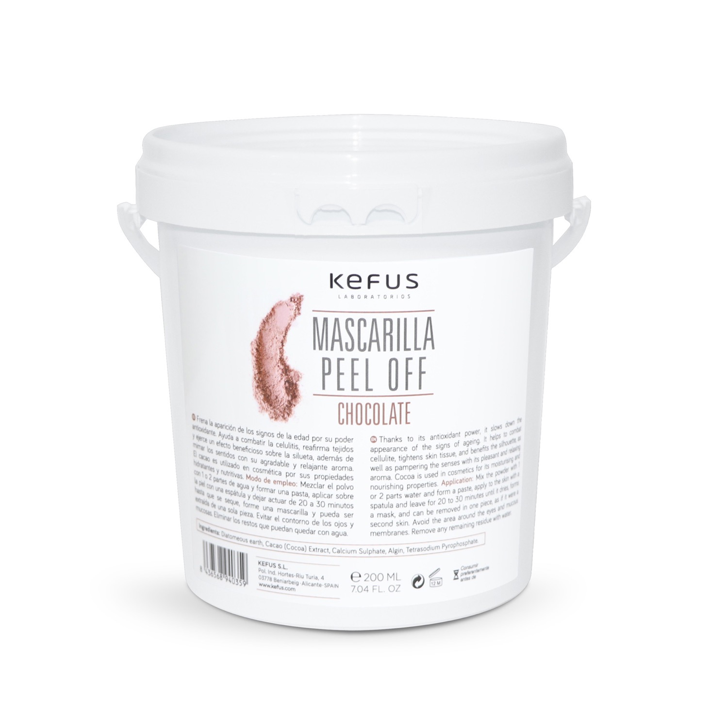 Mascarilla Peel Off Alginato Chocolate Kefus 200 g