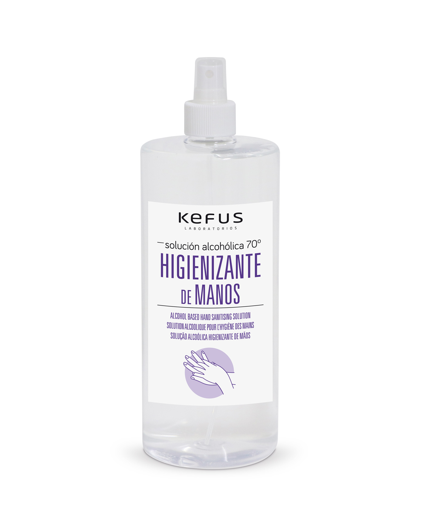 Solución Alcoholica Higienizante de manos spray Kefus 1000 ml